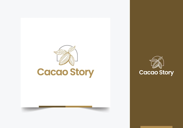 Vector logotipo para la historia del cacao hecha por cacao