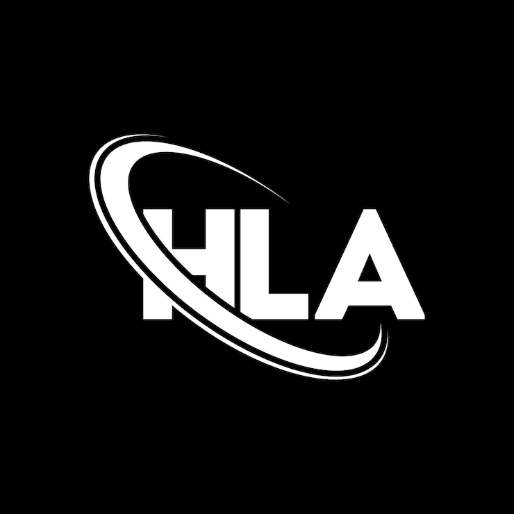 Vector logotipo hla hla letra hla letra diseño logotipo iniciales logotipo hla vinculado con círculo y mayúscula logotipo monograma hla tipografía para negocios de tecnología y marca inmobiliaria