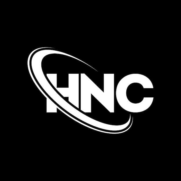 Logotipo HNC letra HNC diseño de logotipo de letra HNC iniciales logotipo HNC vinculado con círculo y mayúscula logotipo monograma HNC tipografía para negocios de tecnología y marca inmobiliaria