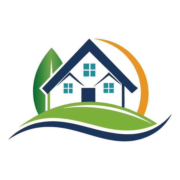 Logotipo de hogar ecológico amplificador moderno vector minimalista JPG