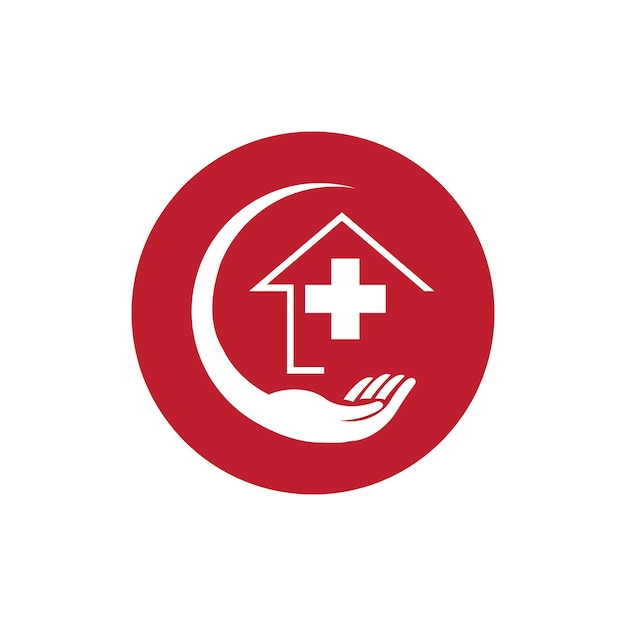 Logotipo de hogar médico y plantilla de logotipo de atención domiciliaria