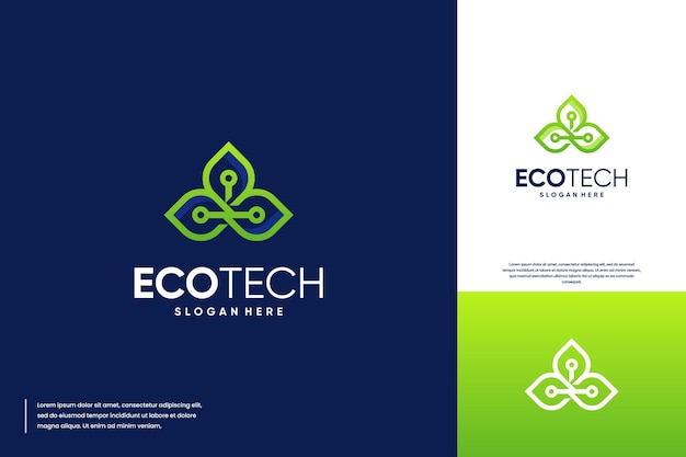 logotipo de hoja abstracta con concepto de circuito eléctrico solución de crecimiento inspiración de diseño de logotipo de agricultura