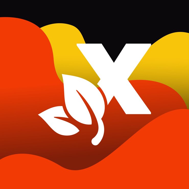 Vector logotipo de la hoja del alfabeto x