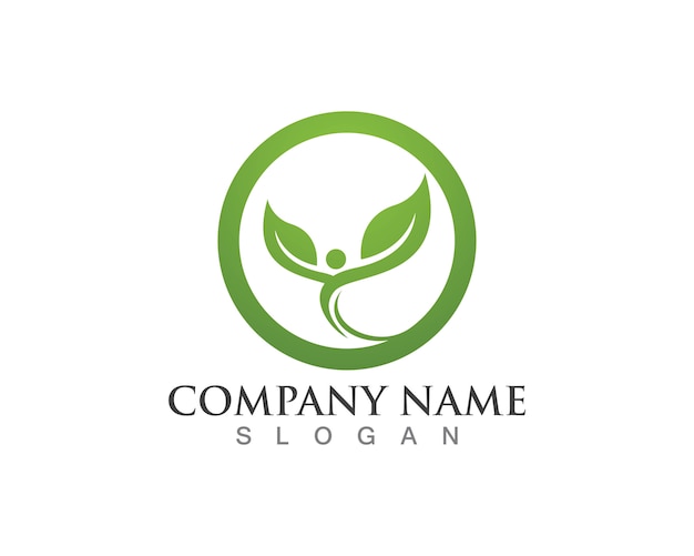 Logotipo de hoja de árbol, concepto ecológico