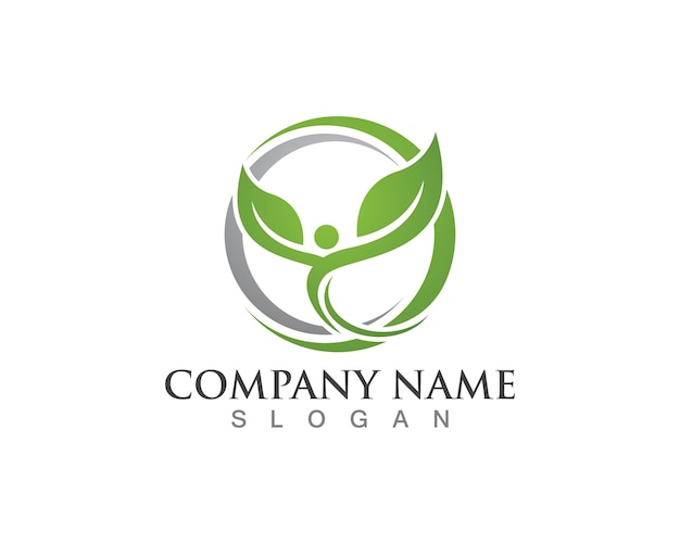 Logotipo de hoja de árbol, concepto ecológico