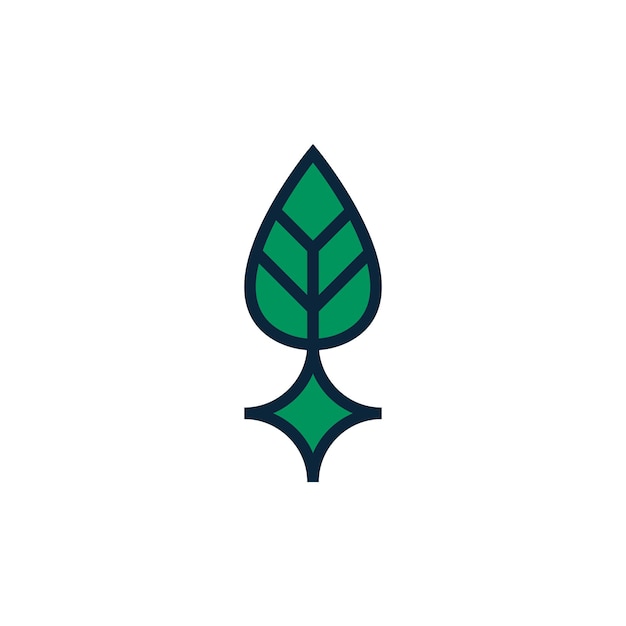 logotipo de hoja de árbol estrella