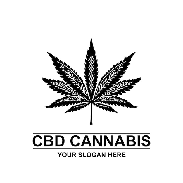 El logotipo de la hoja de cannabis CBD