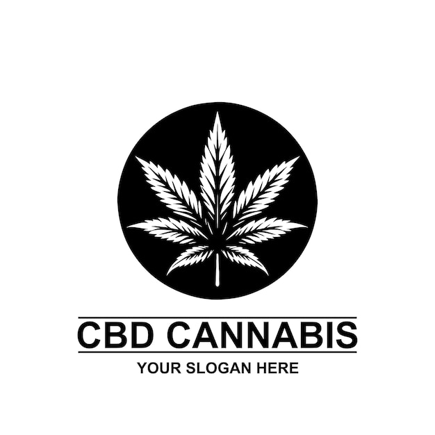 El logotipo de la hoja de cannabis cbd