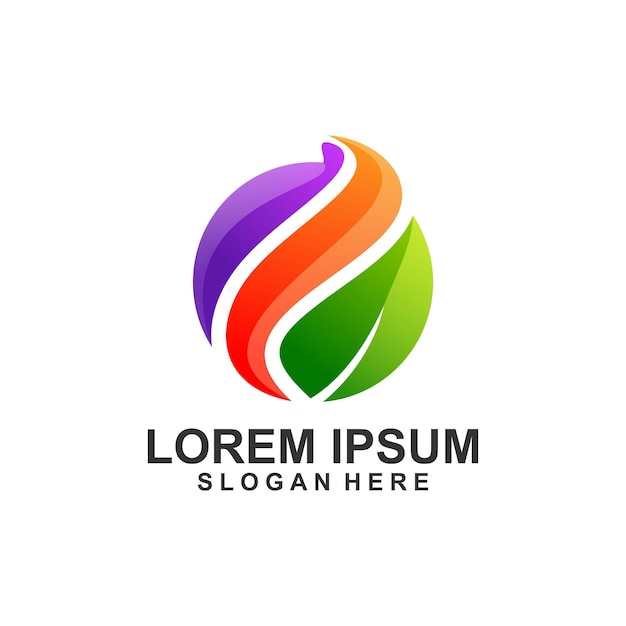 Logotipo de hoja de círculo
