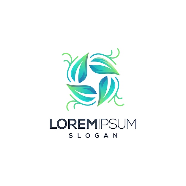logotipo de hoja de círculo