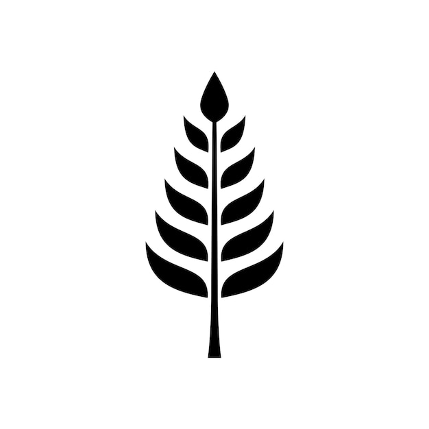 Logotipo de hoja diseño de silueta negra y blanca fondo blanco aislado
