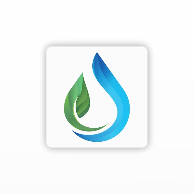 El logotipo de la hoja de gota de agua de agua