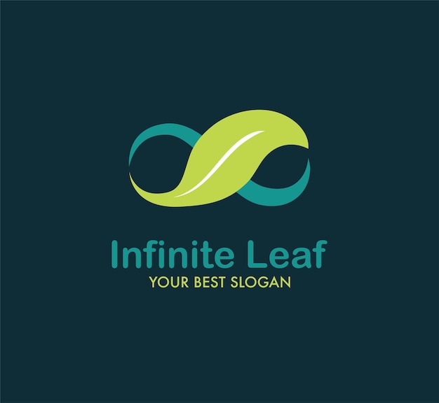 El logotipo de la hoja infinita para un desarrollo ecológico y renovable y un negocio ecológico diferente