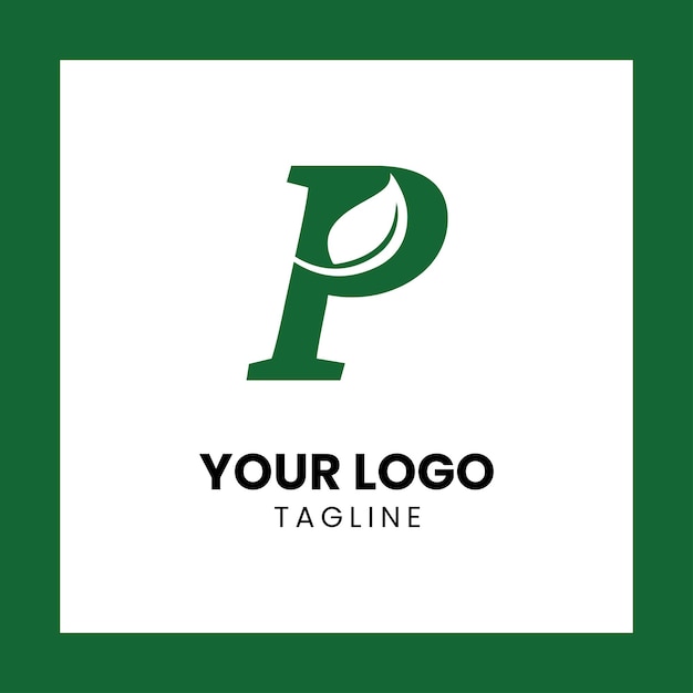 El logotipo de la hoja de la letra vector p libre