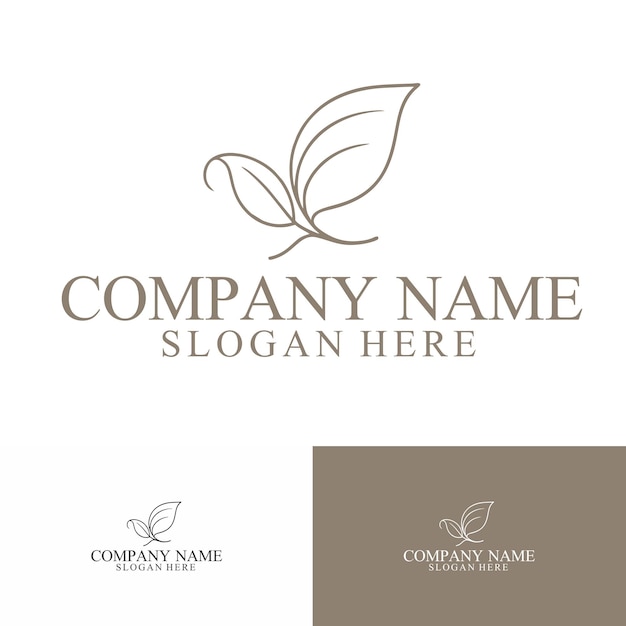 Logotipo de la hoja logotipo del spa logotipo de la belleza natural logotipo