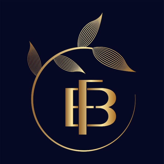 Logotipo de hoja de lujo BF o FB