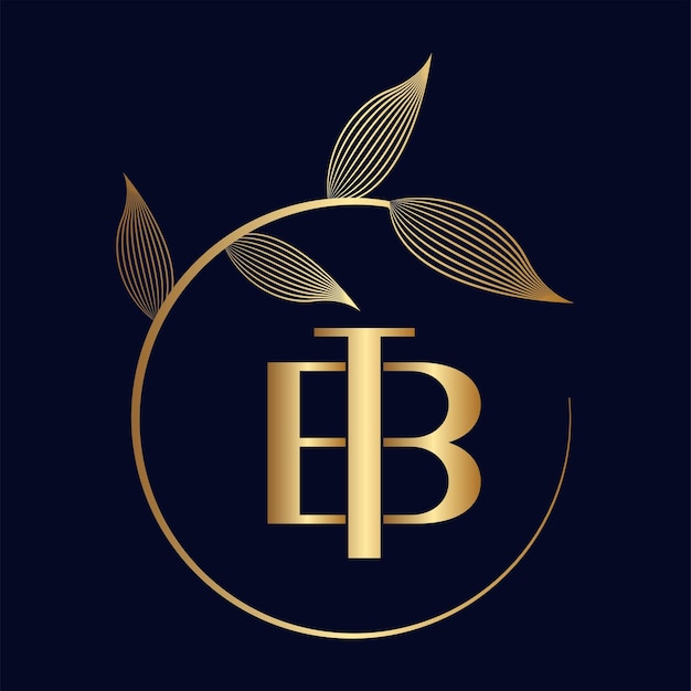 Logotipo de hoja de lujo BT o TB