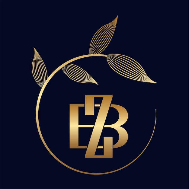 Logotipo de hoja de lujo BZ o ZB