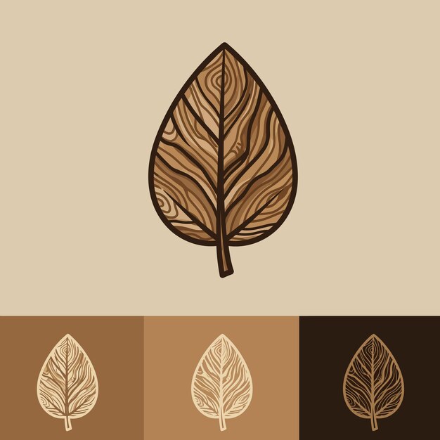 El logotipo de la hoja de madera