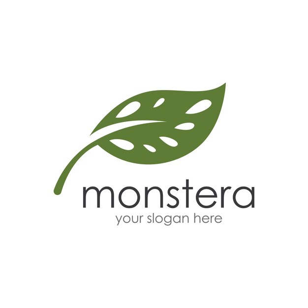 Vector logotipo de la hoja de monstera