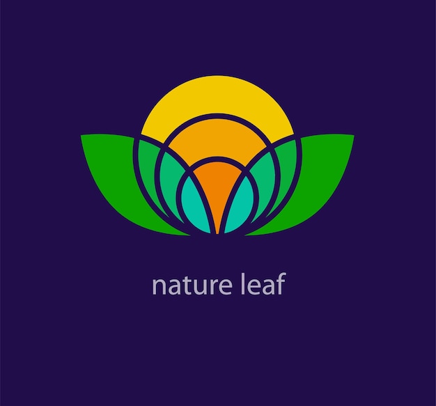 Vector logotipo de hoja natural creativa transiciones de color únicas vector de plantilla de logotipo de naturaleza estacional única