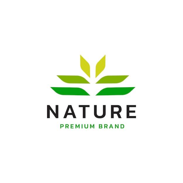 Logotipo de la hoja de la naturaleza organizado con un concepto minimalista.