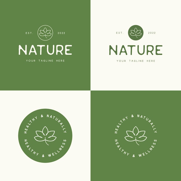 Vector logotipo de hoja de naturaleza verde