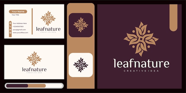 logotipo de hoja orgánica con concepto giratorio diseño de logotipo vector gráfico de ciclo giratorio de hoja de lujo