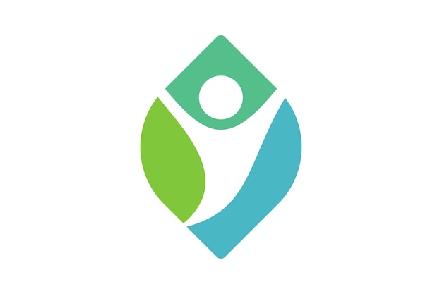 Logotipo de hoja de persona Plantilla de vector de icono de diseño de logotipo ecológico humano