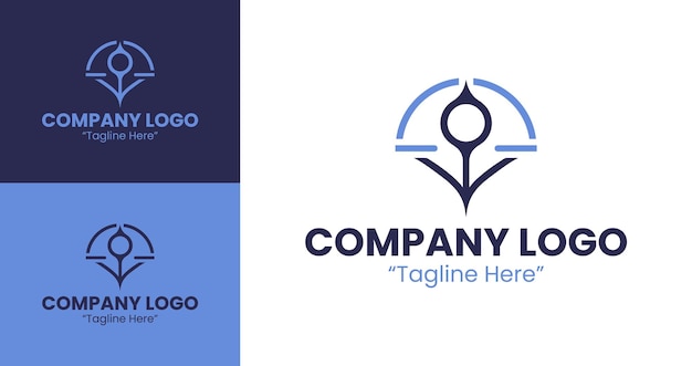 Logotipo de hoja púrpura y circular para la marca corporativa ecológica