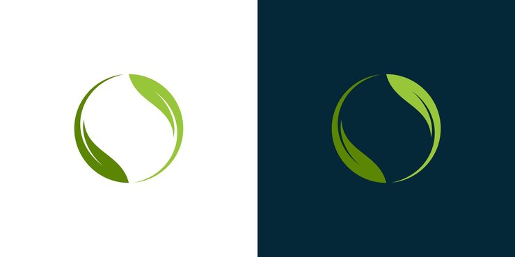 Logotipo de hoja simple que gira regularmente
