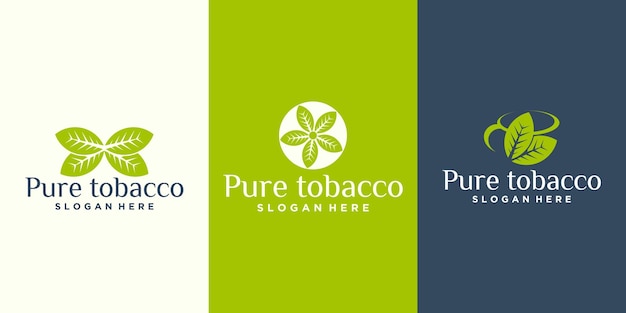 Logotipo de hoja de tabaco productor de aceite de cbd ícono de logotipo de hoja de tabaco logotipo vectorial para tabaco natural