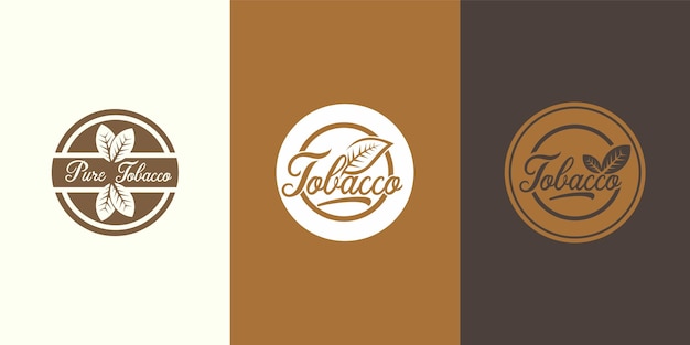 Logotipo de hoja de tabaco Productor de aceite de CBD Ícono de logotipo de hoja de tabaco Logotipo vectorial para tabaco natural