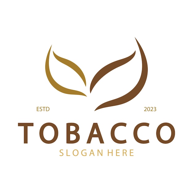 Logotipo de hoja de tabaco vector de diseño de plantilla de logotipo de cigarrillo de tabaco y campo de tabaco