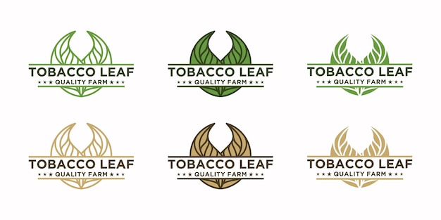 Logotipo de hoja de tabaco vintage, referencia de logotipo para granja de tabaco