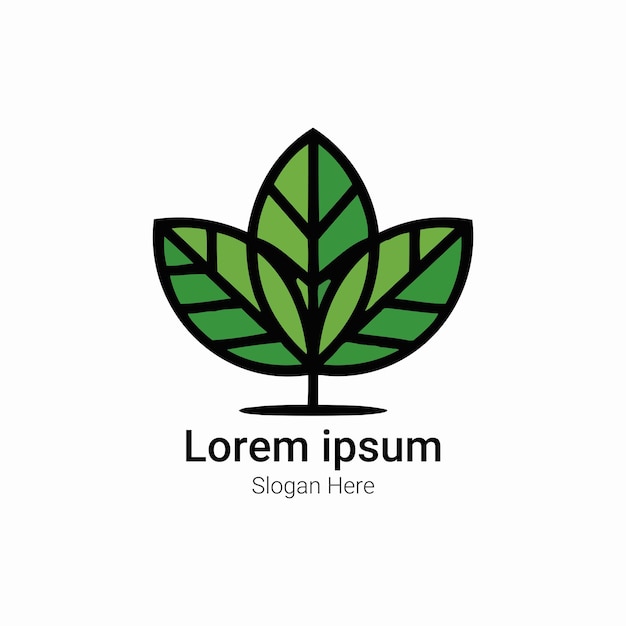 Logotipo de la hoja verde Diseño de marca natural y respetuoso con el medio ambiente