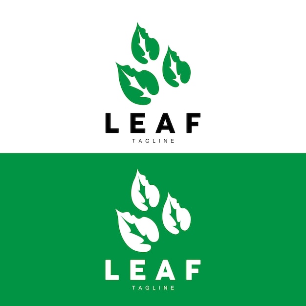 Logotipo de hoja verde Ecología Planta natural Vector Naturaleza Diseño Ilustración Plantilla Icono