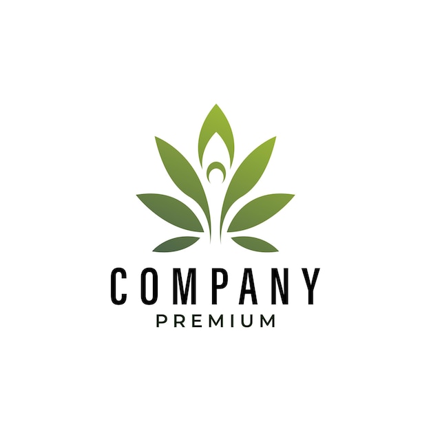 Logotipo de hoja verde elegante, moderno y simple, adecuado para el cuidado de la piel del spa y el negocio de bienestar