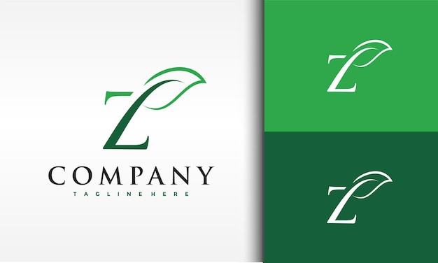 logotipo de hoja verde letra Z