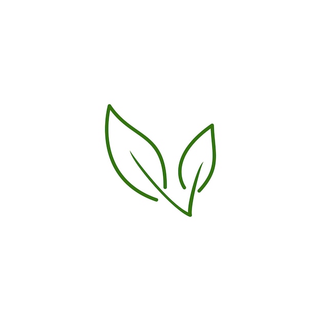 Vector un logotipo de hoja verde con la palabra verde.