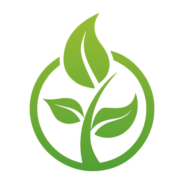 El logotipo de la hoja verde