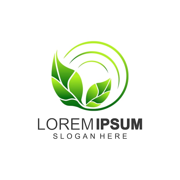 El logotipo de la hoja verde