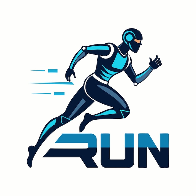 El logotipo del hombre robot que corre 20