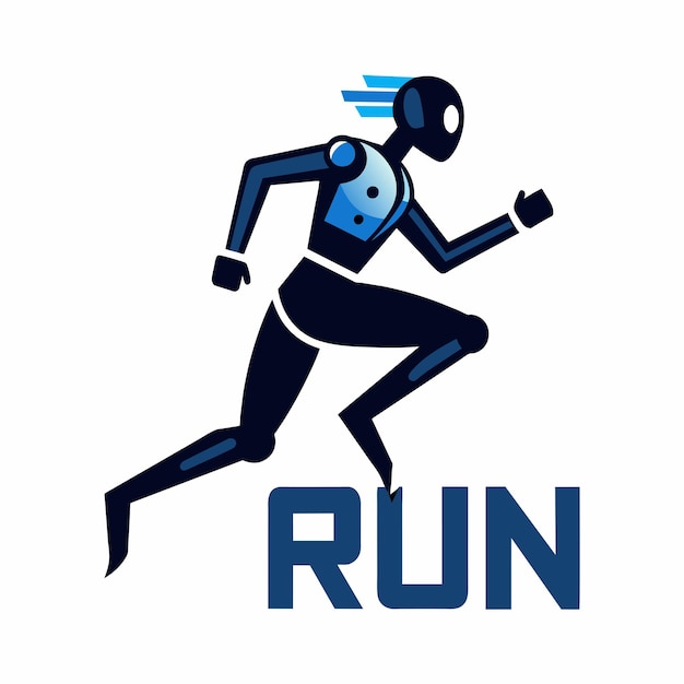 El logotipo del hombre robot que corre 21