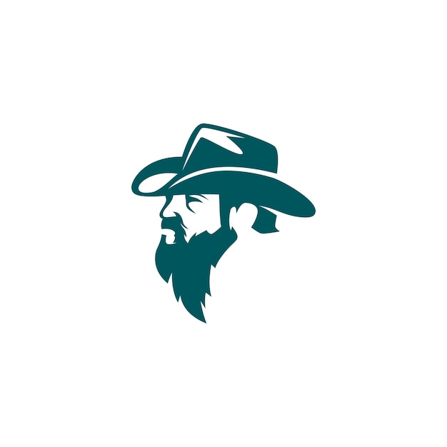 Logotipo para un hombre con sombrero y barba.