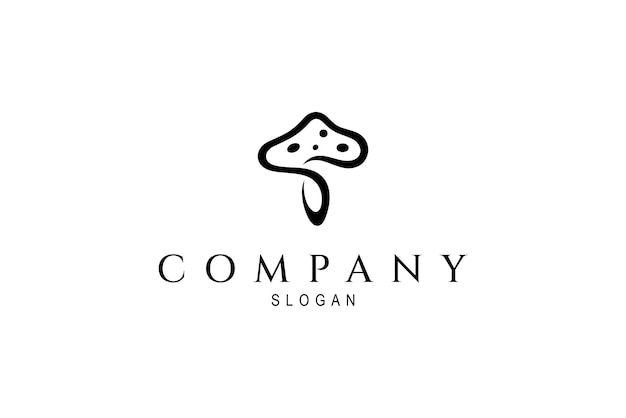 Logotipo de hongo en un estilo de diseño de plantilla plana simple