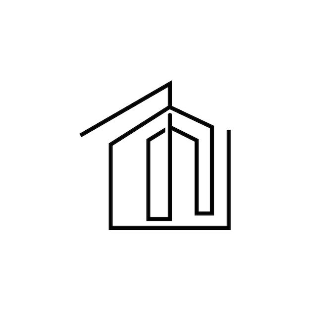 Logotipo del horizonte Diseño moderno sencillo de rascacielos Vector paisaje urbano Edificios Icono silueta Ilustración