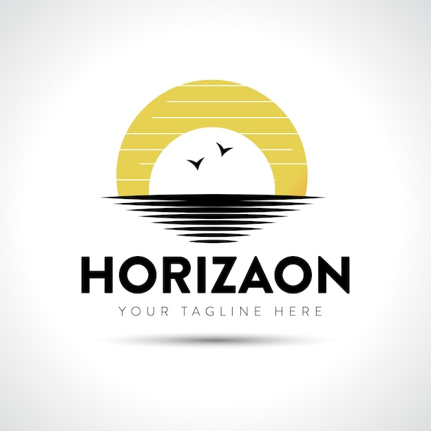 Vector logotipo del horizonte logotipo de la playa