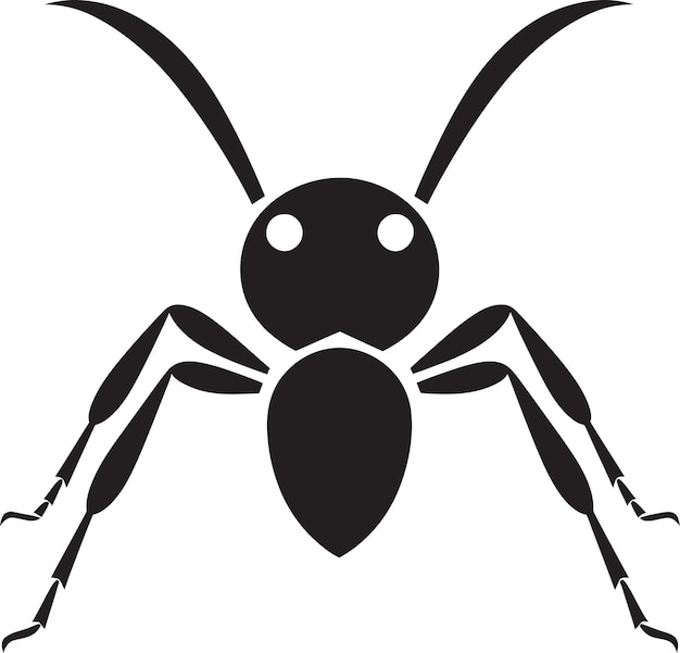 Logotipo de hormiga vectorial negra Dominio del arte vectorial simple y potente Emblema de hormiga negra