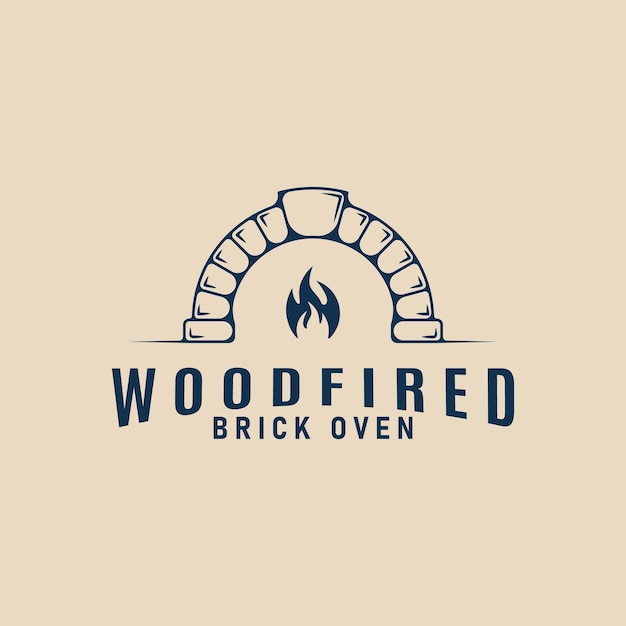 logotipo de horno de ladrillo de leña diseño minimalista plantilla diseño de ilustración vectorial